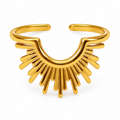 Gold Sun Ray Ring