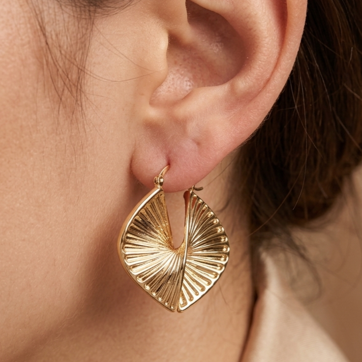 Golden Leaf Hoops
