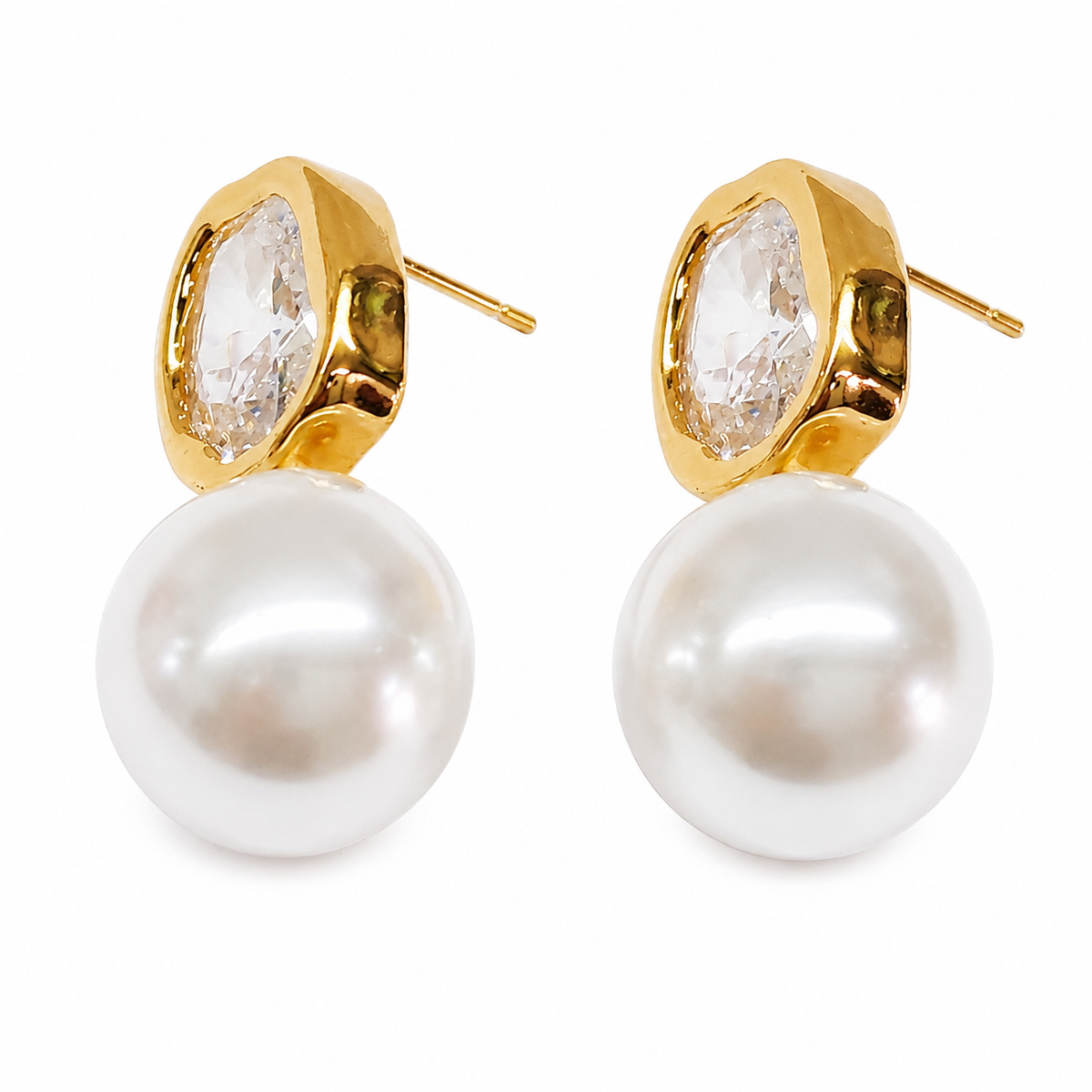 Golden Pearl Drops Earrings