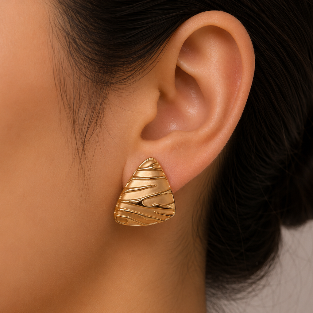 Golden Ripple Studs