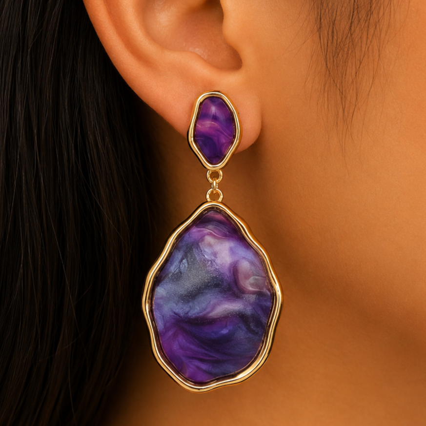 Purple Majesty Drops Earrings