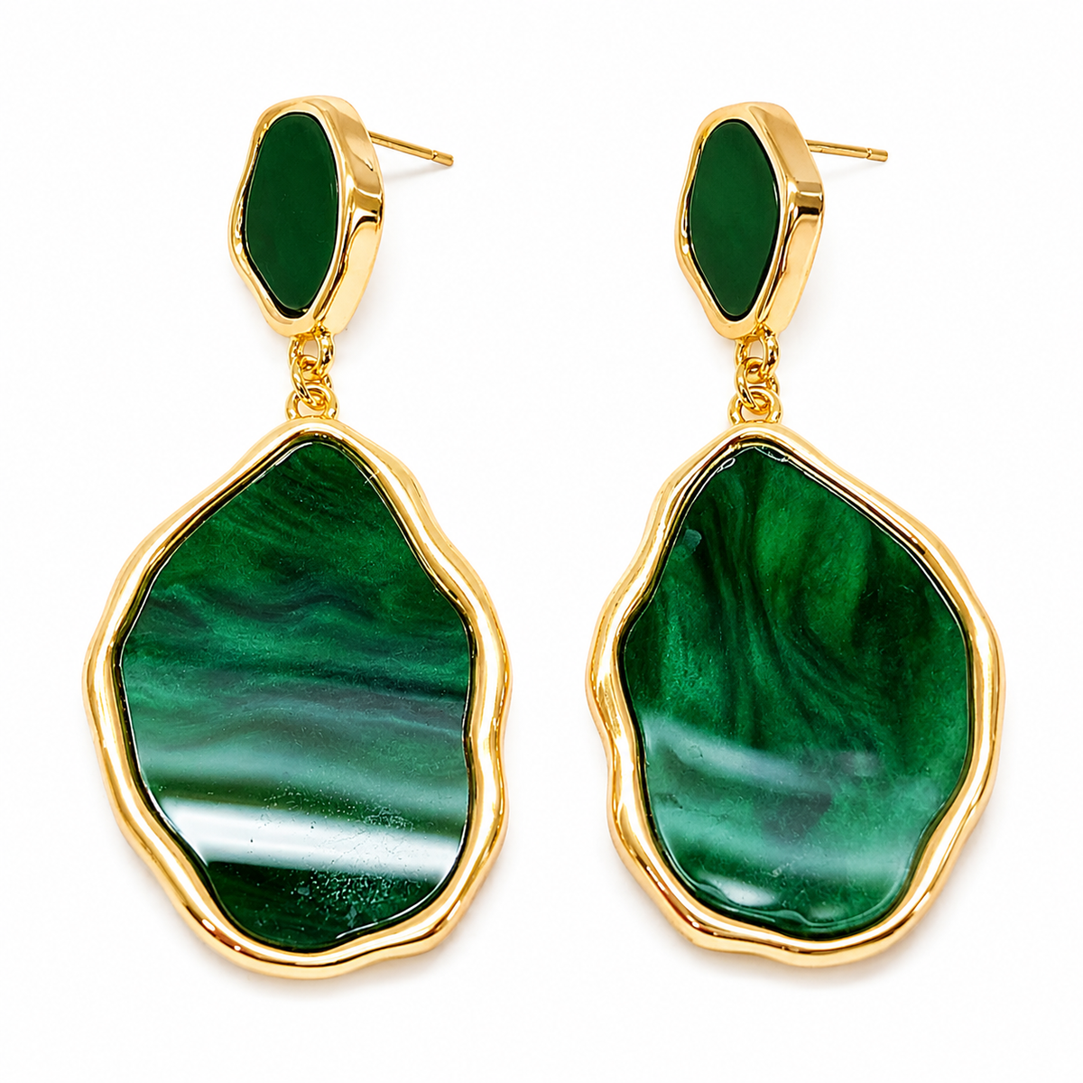 Green Majesty Drops Earrings