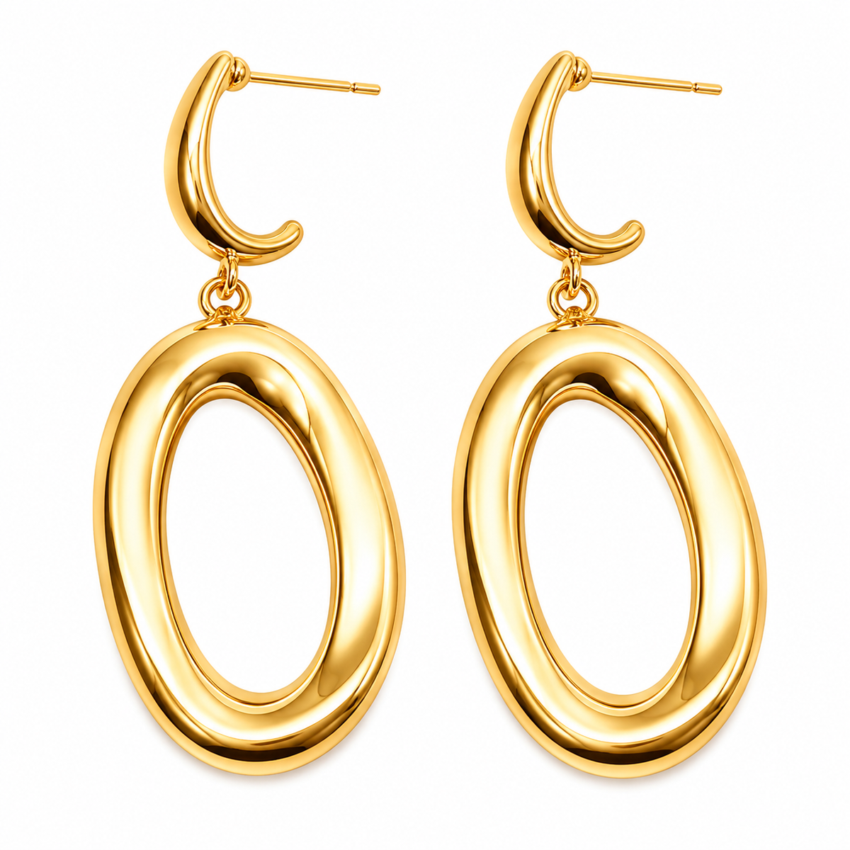 Golden Twist Hoops Earrings
