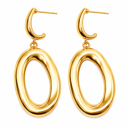 Golden Twist Hoops Earrings
