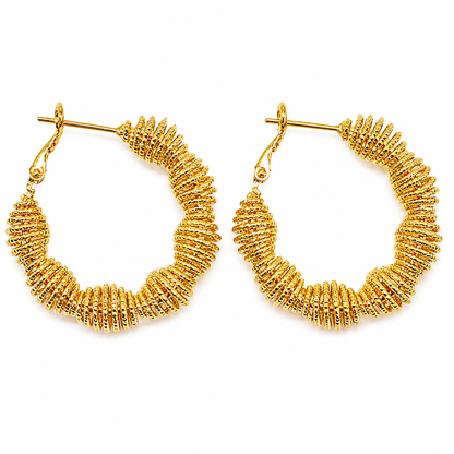 Golden Blossom Circle Hoop Earrings