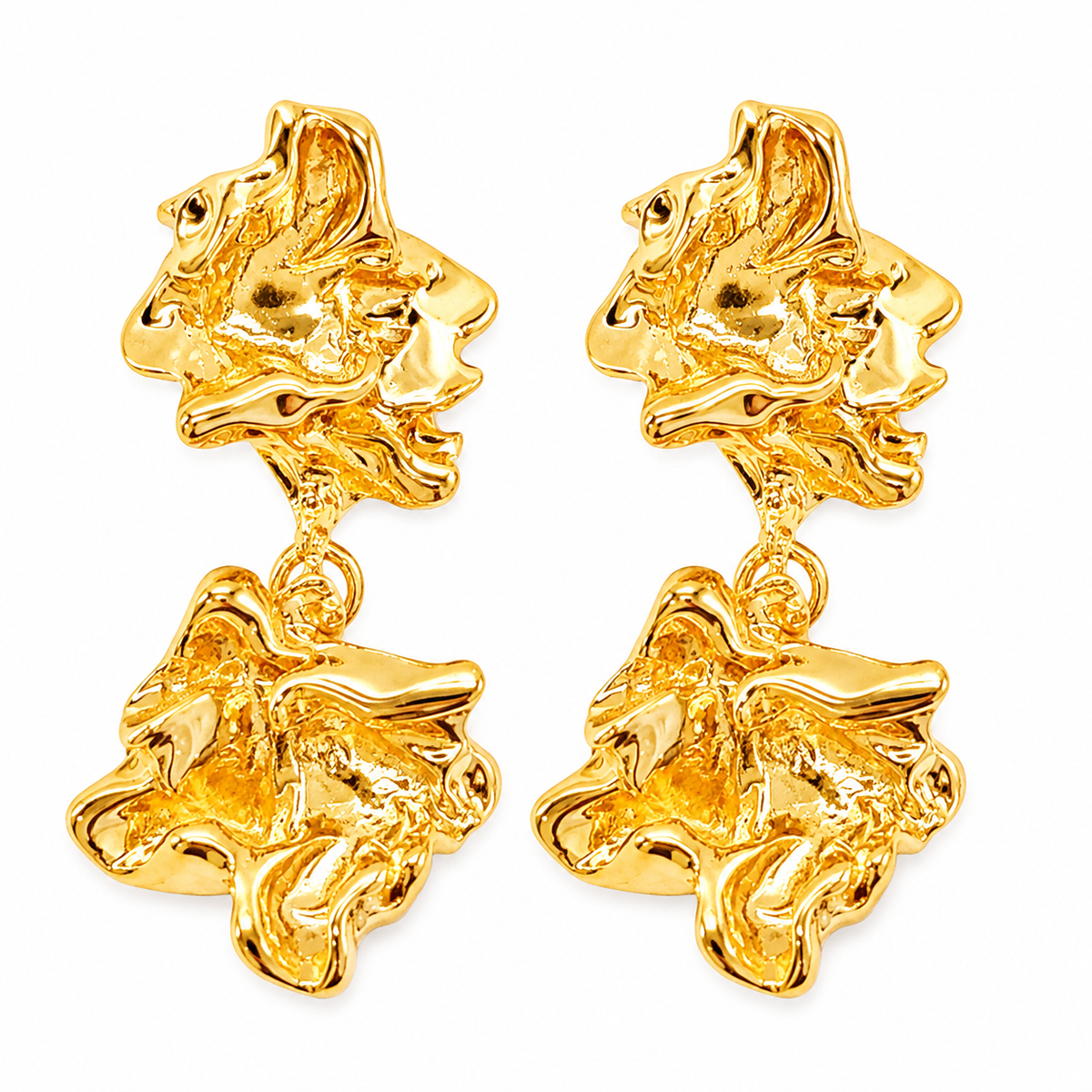 Golden Lava Drop Earrings