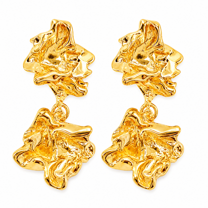 Golden Lava Drop Earrings