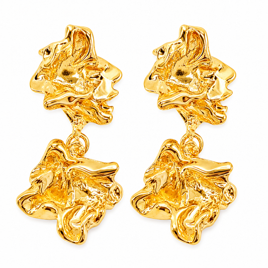Golden Lava Drop Earrings