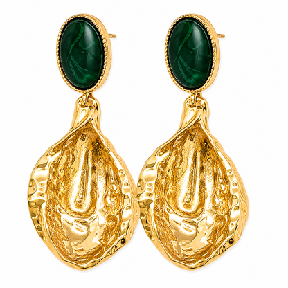 Emerald Bloom Drop Earrings