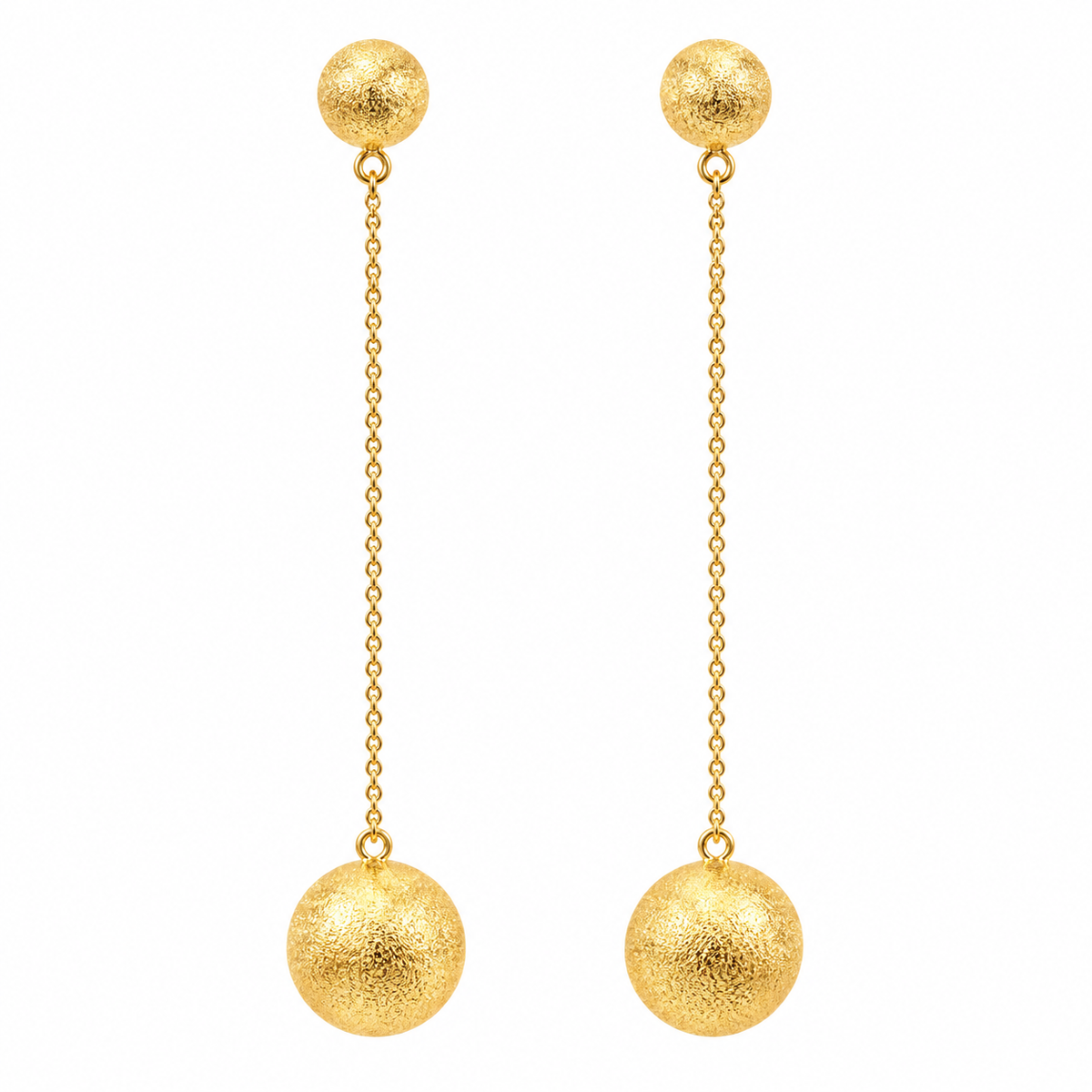 Golden chain drop earring
