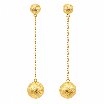 Golden chain drop earring