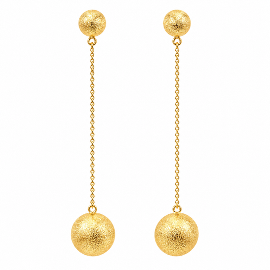 Golden chain drop earring