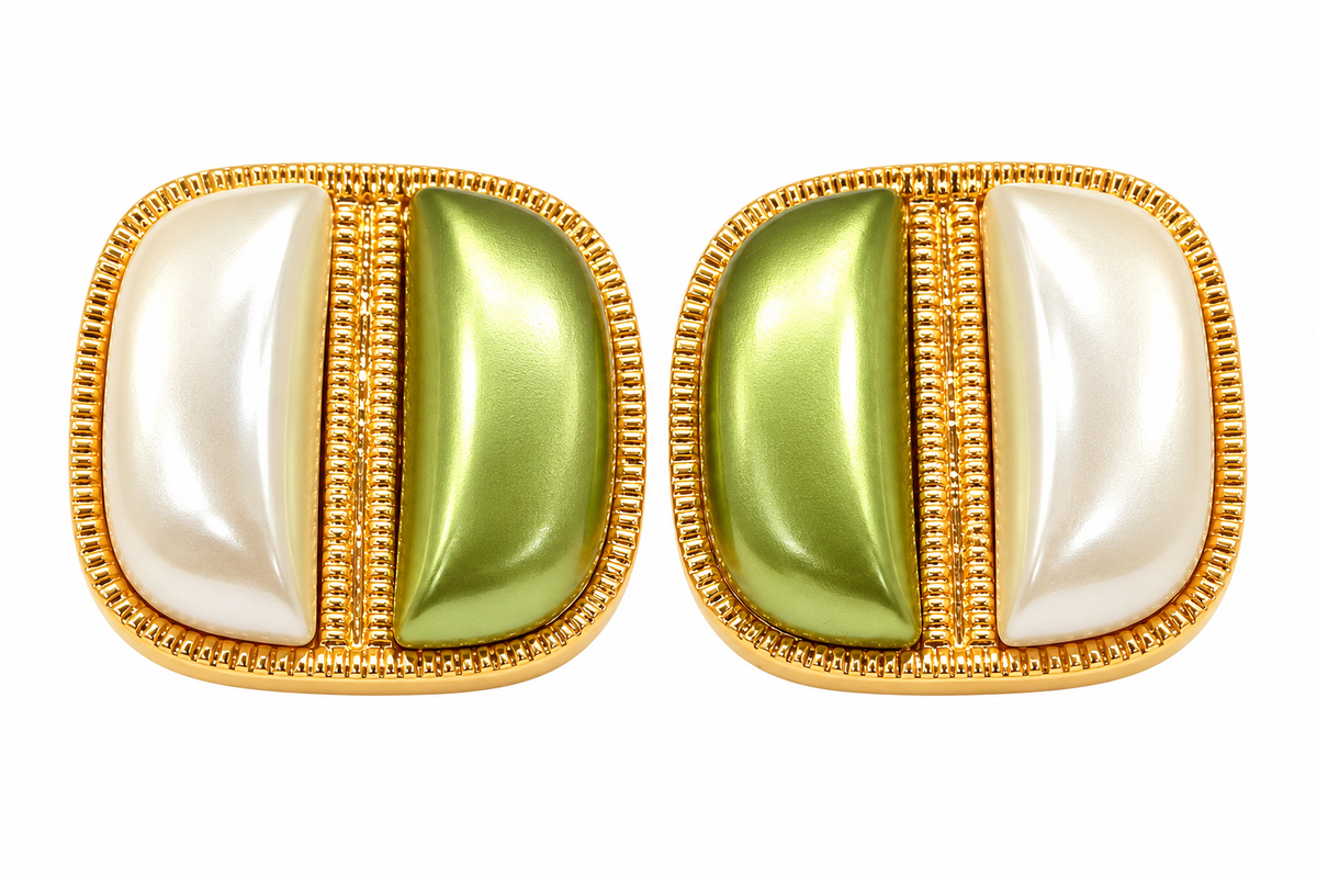 Golden duo pearl stud