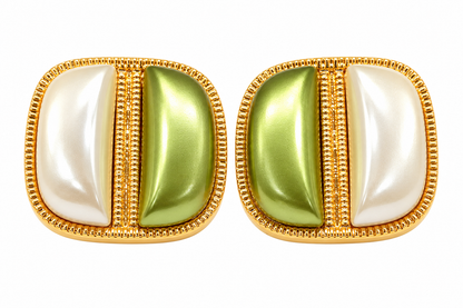 Golden duo pearl stud