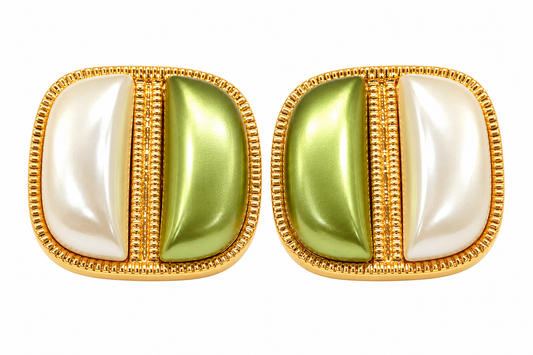 Golden duo pearl stud