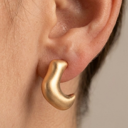 Gold Moon Curve Earrings