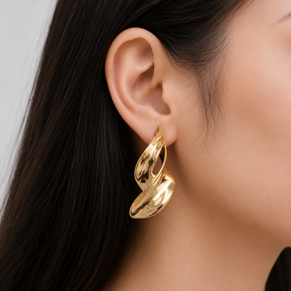 Gold Layered Leaf Earrings
