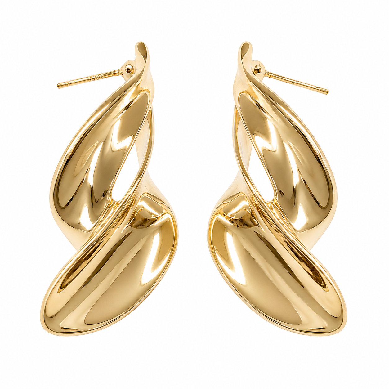 Gold Layered Leaf Earrings
