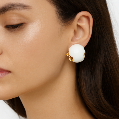 Stylish coconut style plug earring