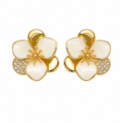 Charming Orchid Flower Style Stud Earring