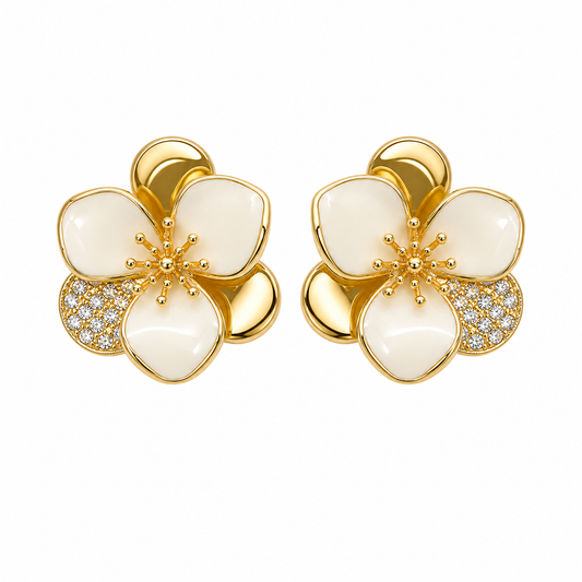 Charming Orchid Flower Style Stud Earring