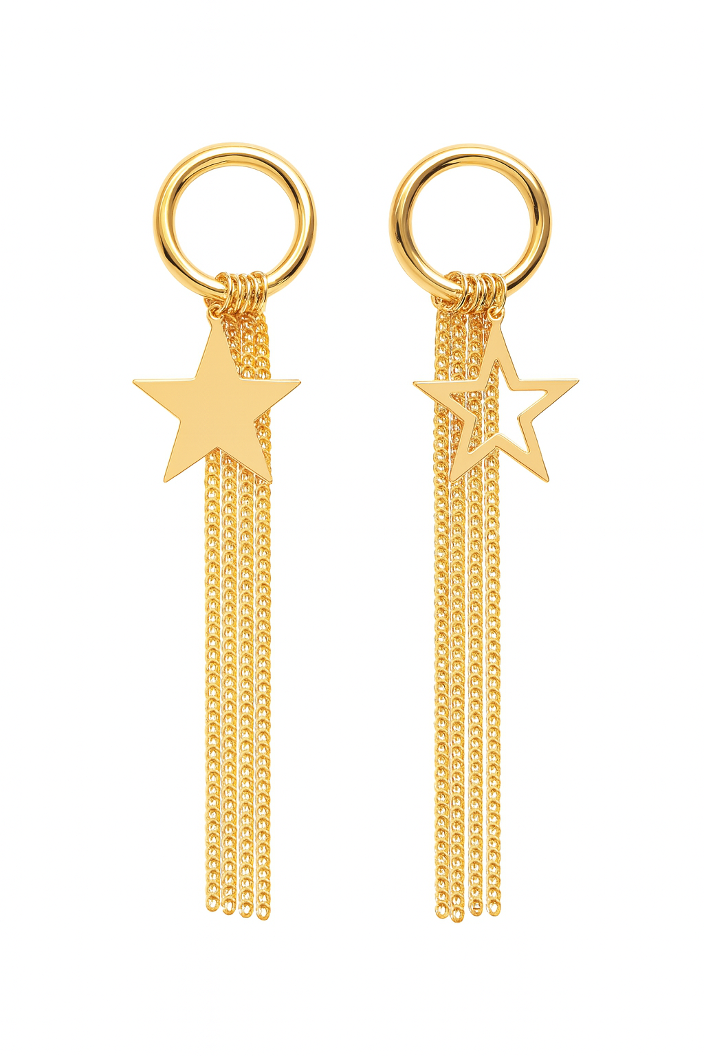 Classic geometric style long tassel earring