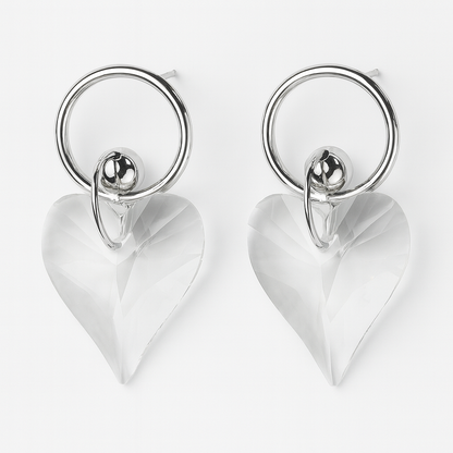 Lovely heart drop stud earring