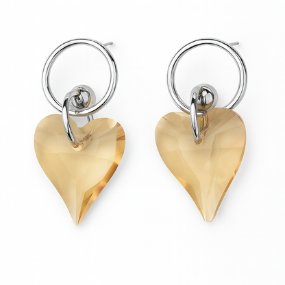 Pretty golden heart drop stud earring