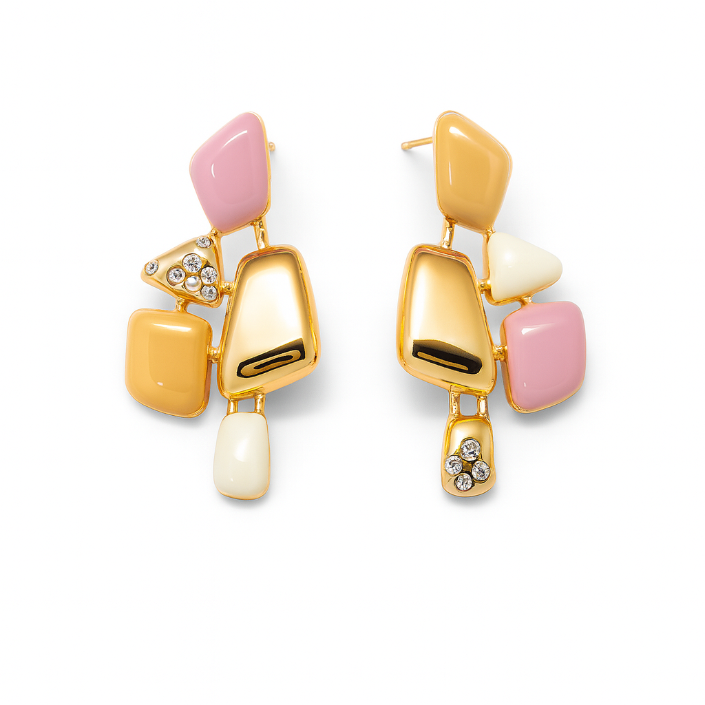 Lovely geometric multi acrylic stud earring