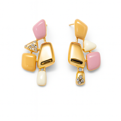 Lovely geometric multi acrylic stud earring