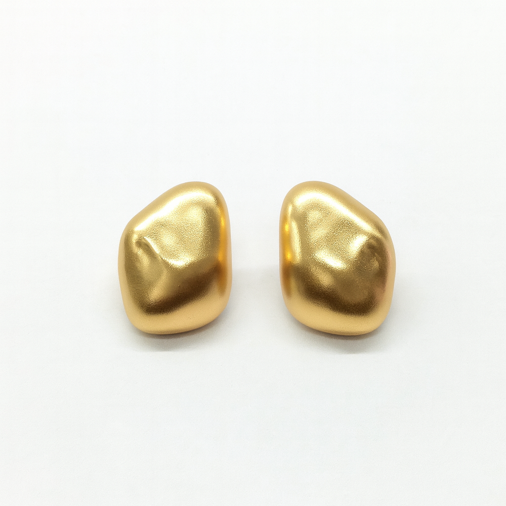 Geometric Shape Golden Stud Earring