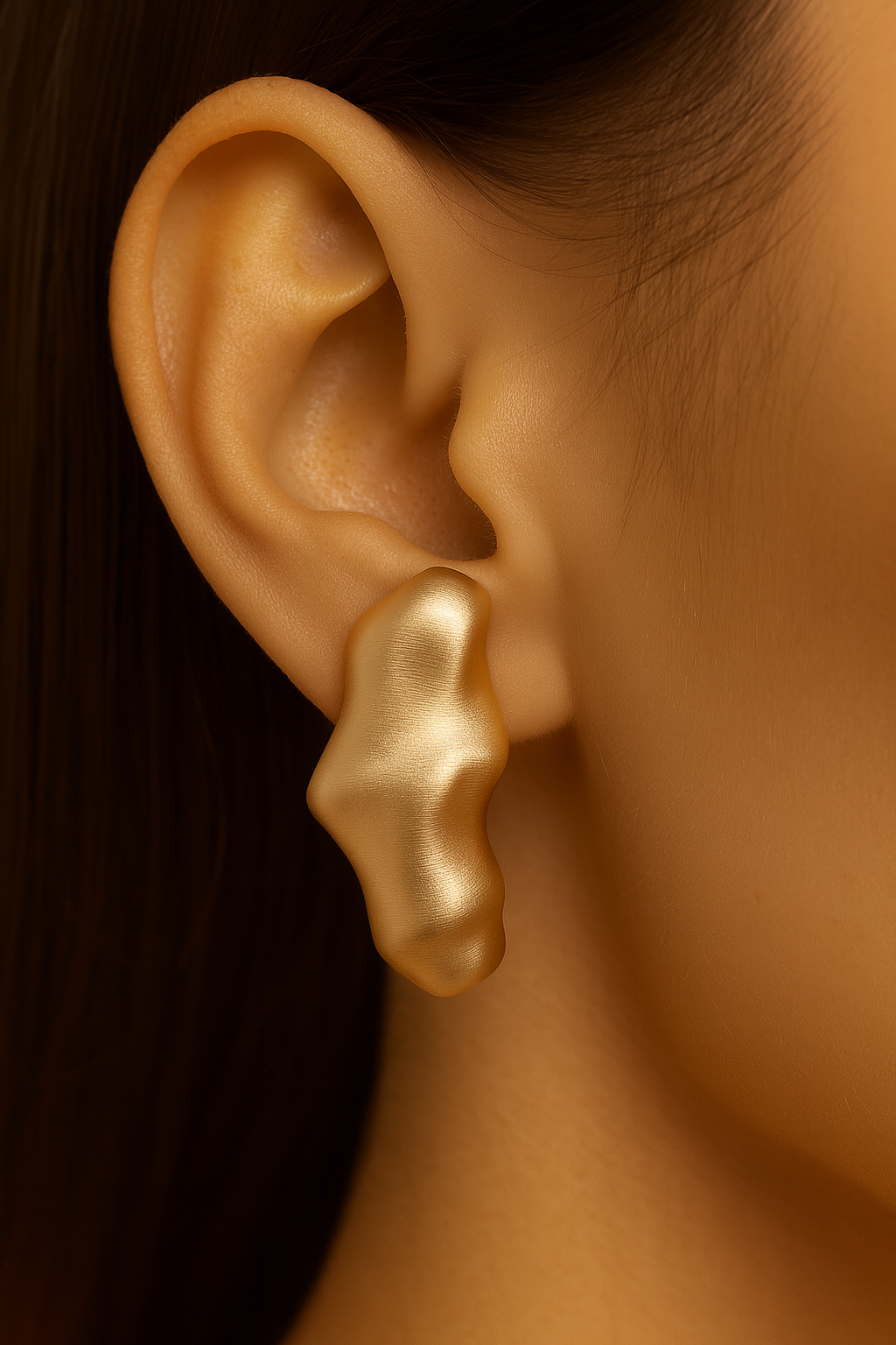 Delicate bamboos style stud earring