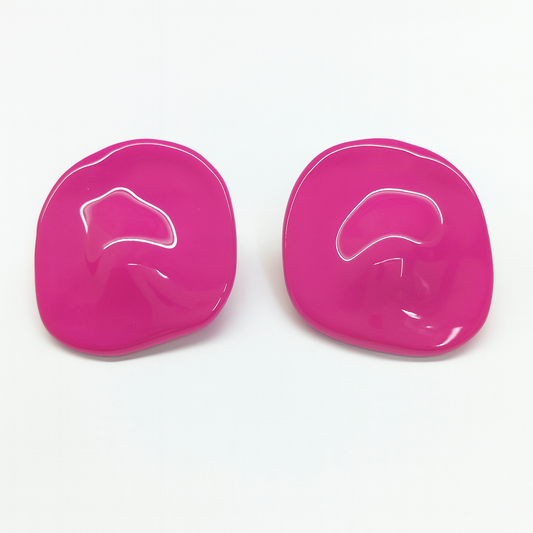 Stylish pink shaded large stud earring