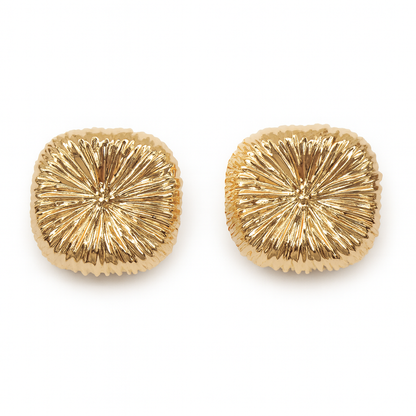 Cottage cheese style golden stud earring