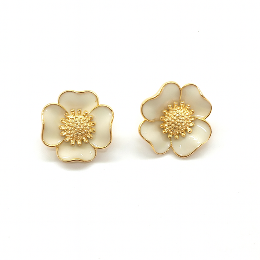 Charming Enamel Flower Stud Earring