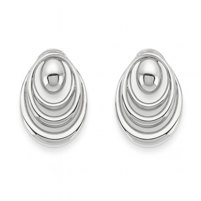 Decent oval shape large silver stud earring