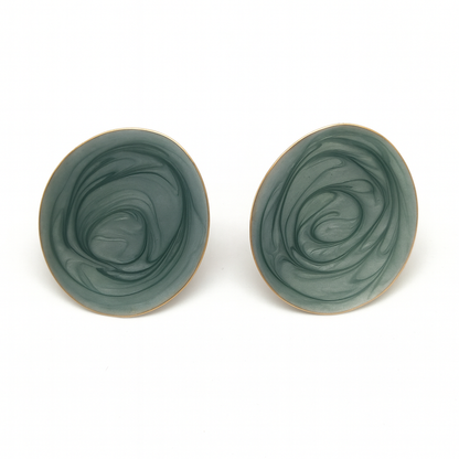 Classic oval style large stud earring