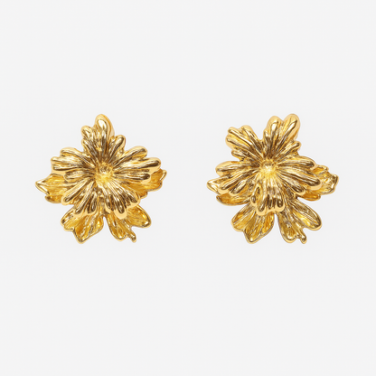 Golden Flower Stud Earring For Women