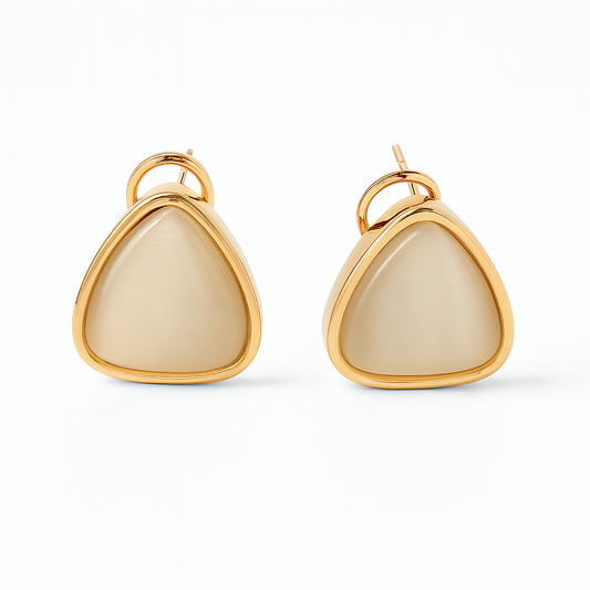 Classy mini resin triangle stud earring