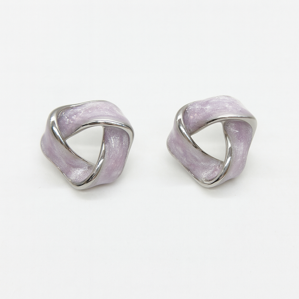 Attractive twisted triangle stud earring