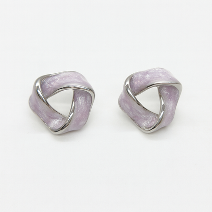 Attractive twisted triangle stud earring