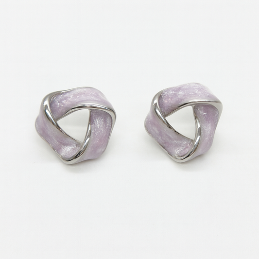 Attractive twisted triangle stud earring
