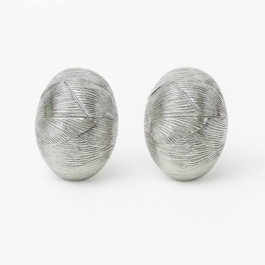 lovely egg style silver large stud earring