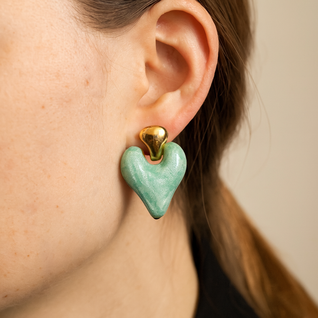 lovely Persian heart stud earring