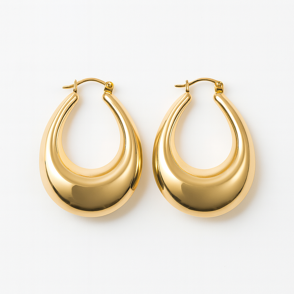Beautiful drop style huggie earring