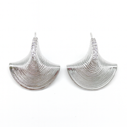 Egypt style cubic diamonds silver stud earring