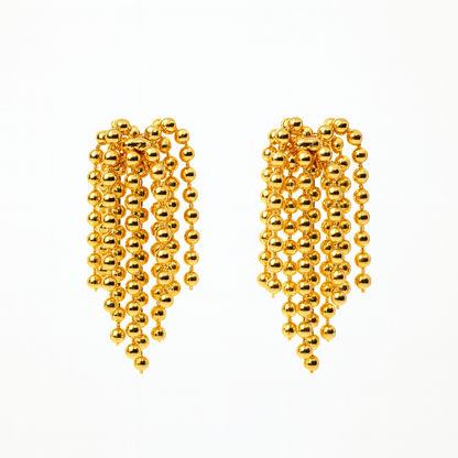 Cute golden beads stud earring