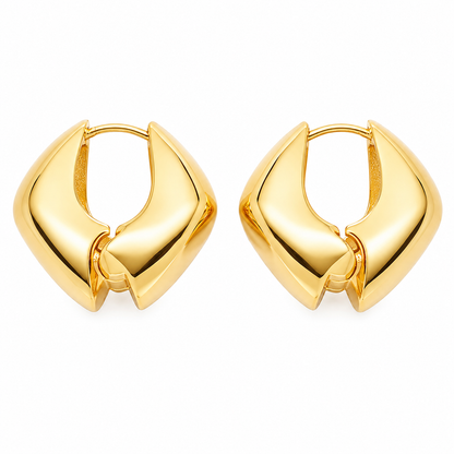 Gold Sculpted Hoop Earrings