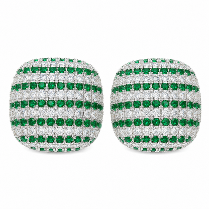 Emerald Stripe Stud Earrings