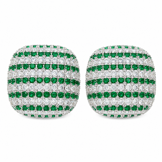 Emerald Stripe Stud Earrings